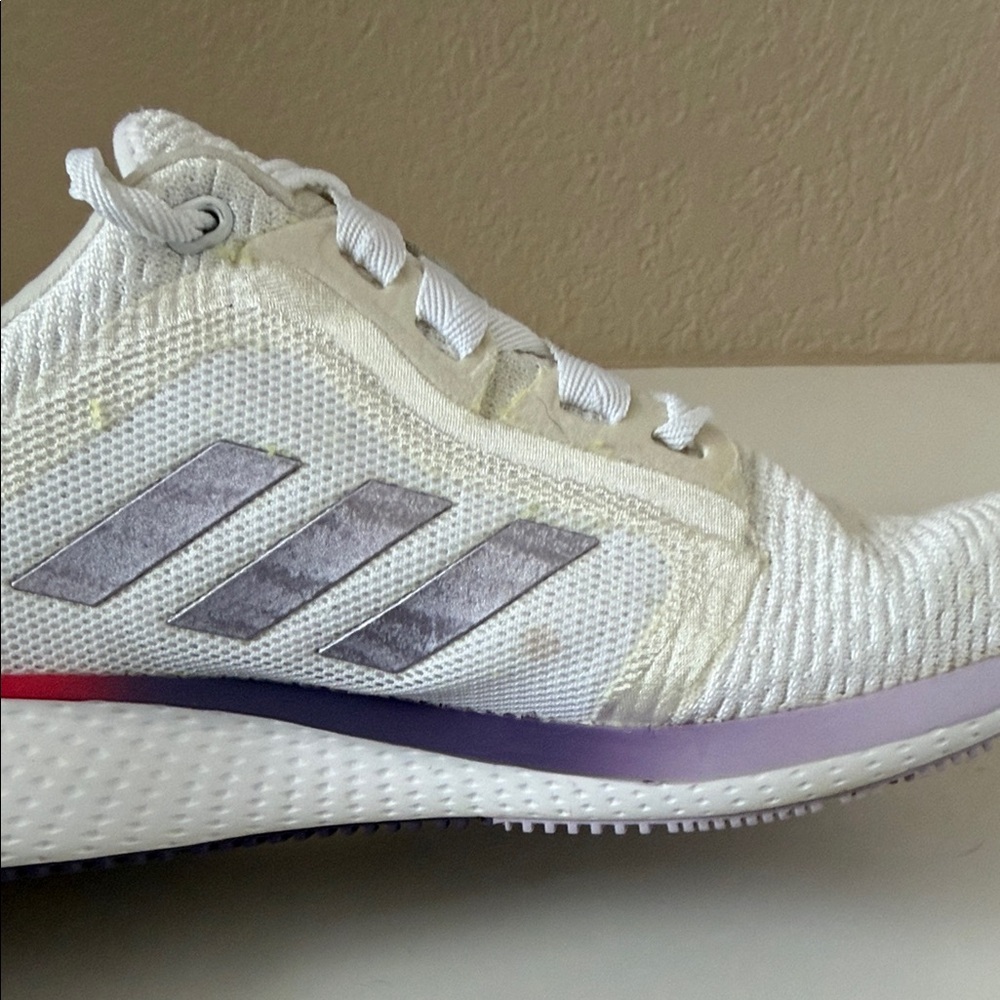 Adidas White and Purple Running Shoes - Picture 6 of 13